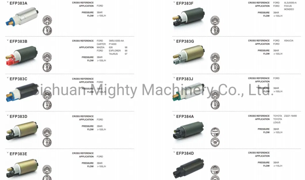 Good Performance Electric Fuel Pump Auto Spare Parts for Fuel System 87802238 837073630 84271407 Ent110311 321920064